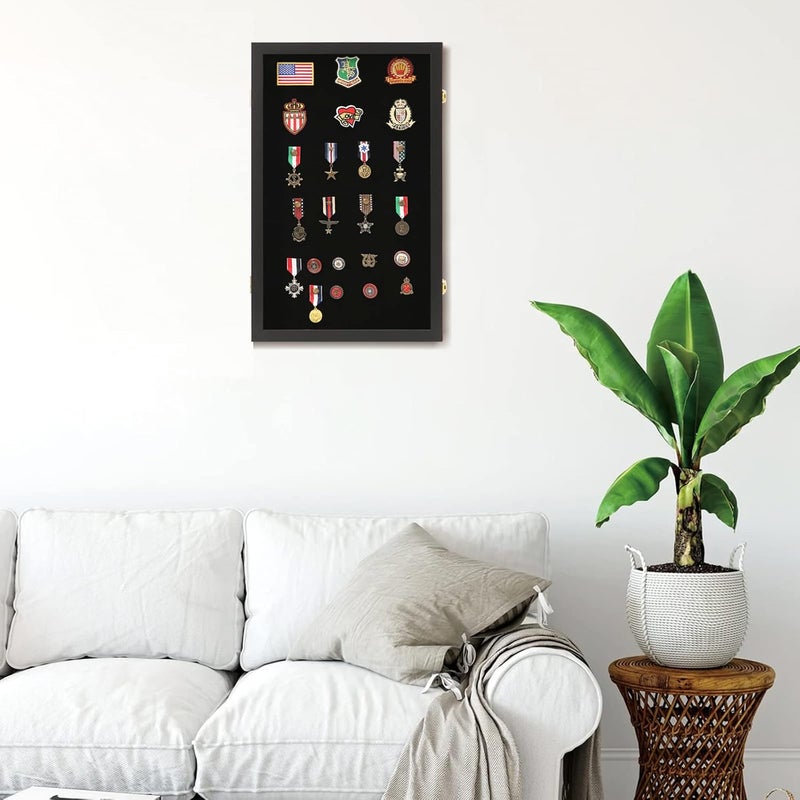 VERANI Pin Display Case 16x25 Pin Collection Display Box Military Medal Display Frame with Uv Protection Acrylic Door for Beach Tags Jewelry Insignia Ribbons Patches Insignia Ribbons Sport Pins - Image 5